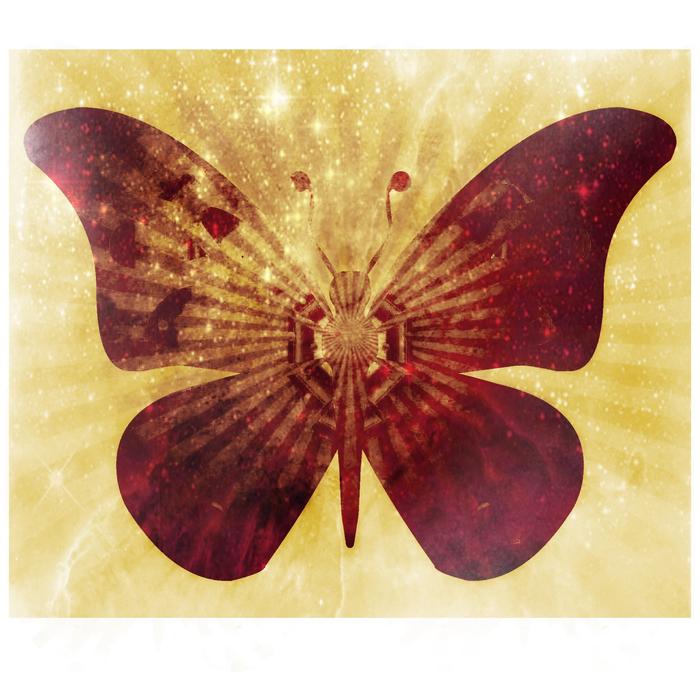 brown butterfly on a gold background