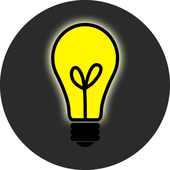 yellow light bulb on gray button as illustration