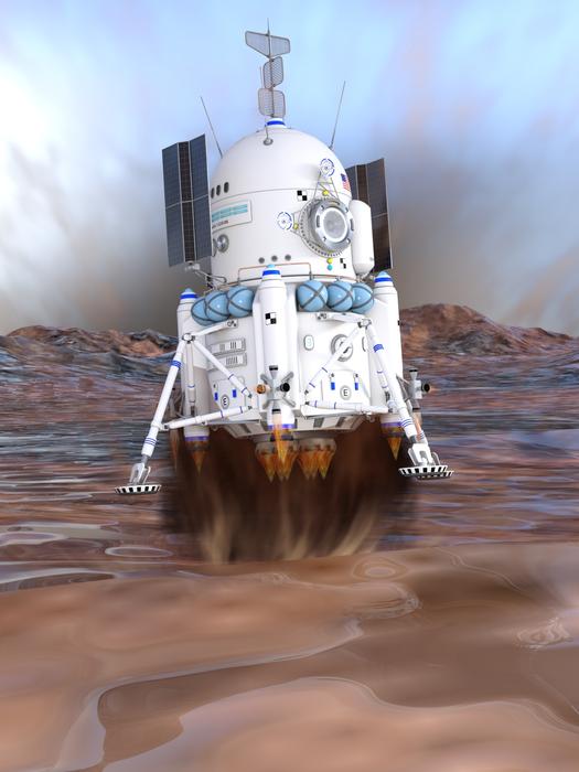 space shuttle on planet