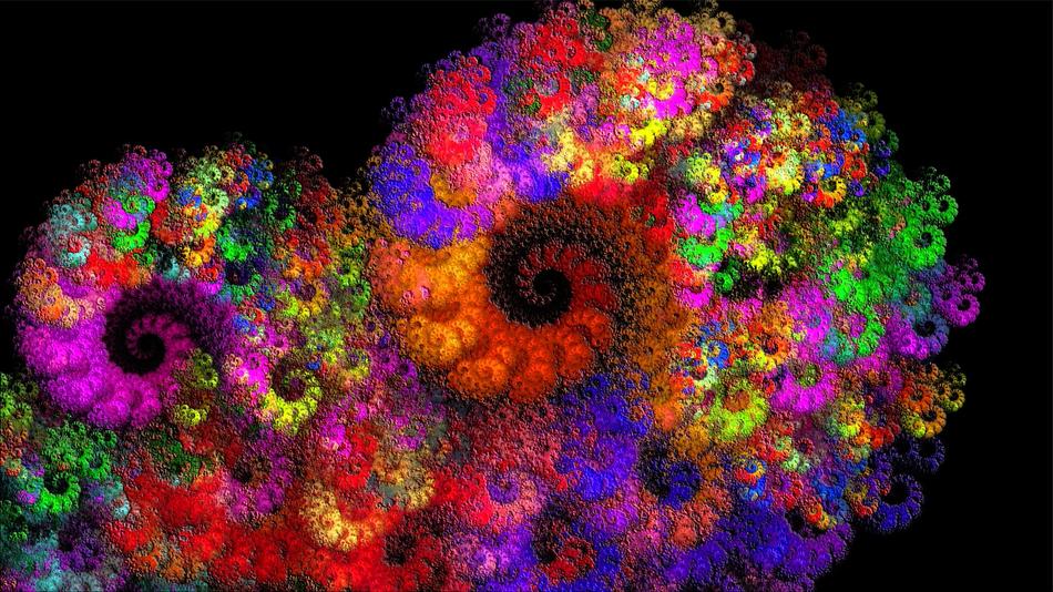 a graphical representation of a multi-colored fog
