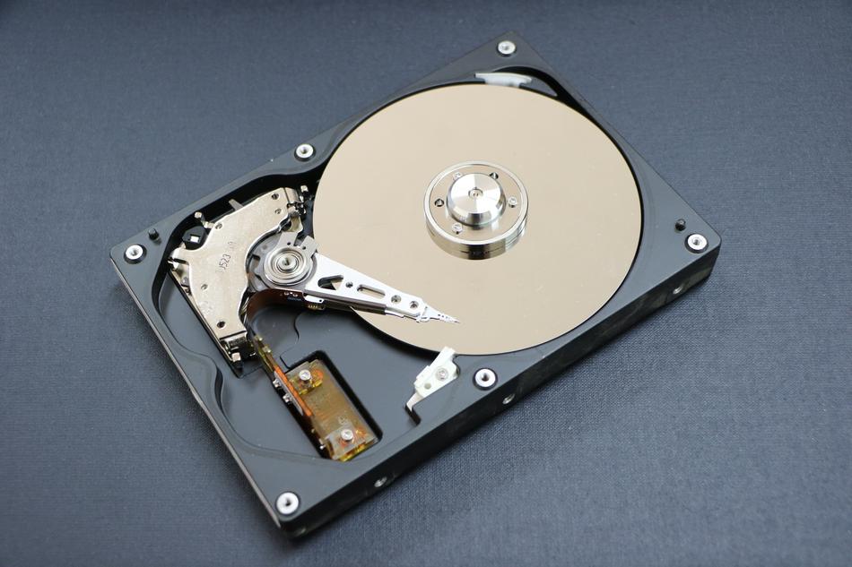 Hard Disk on gray background