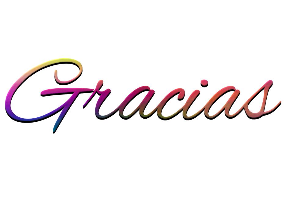 multicolored gratitude on white background