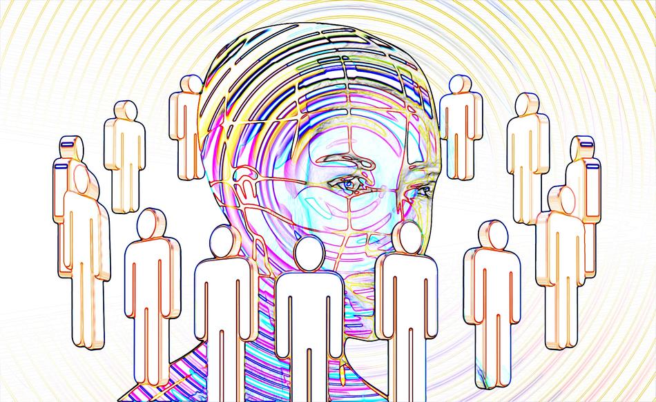 surrounding people near a person