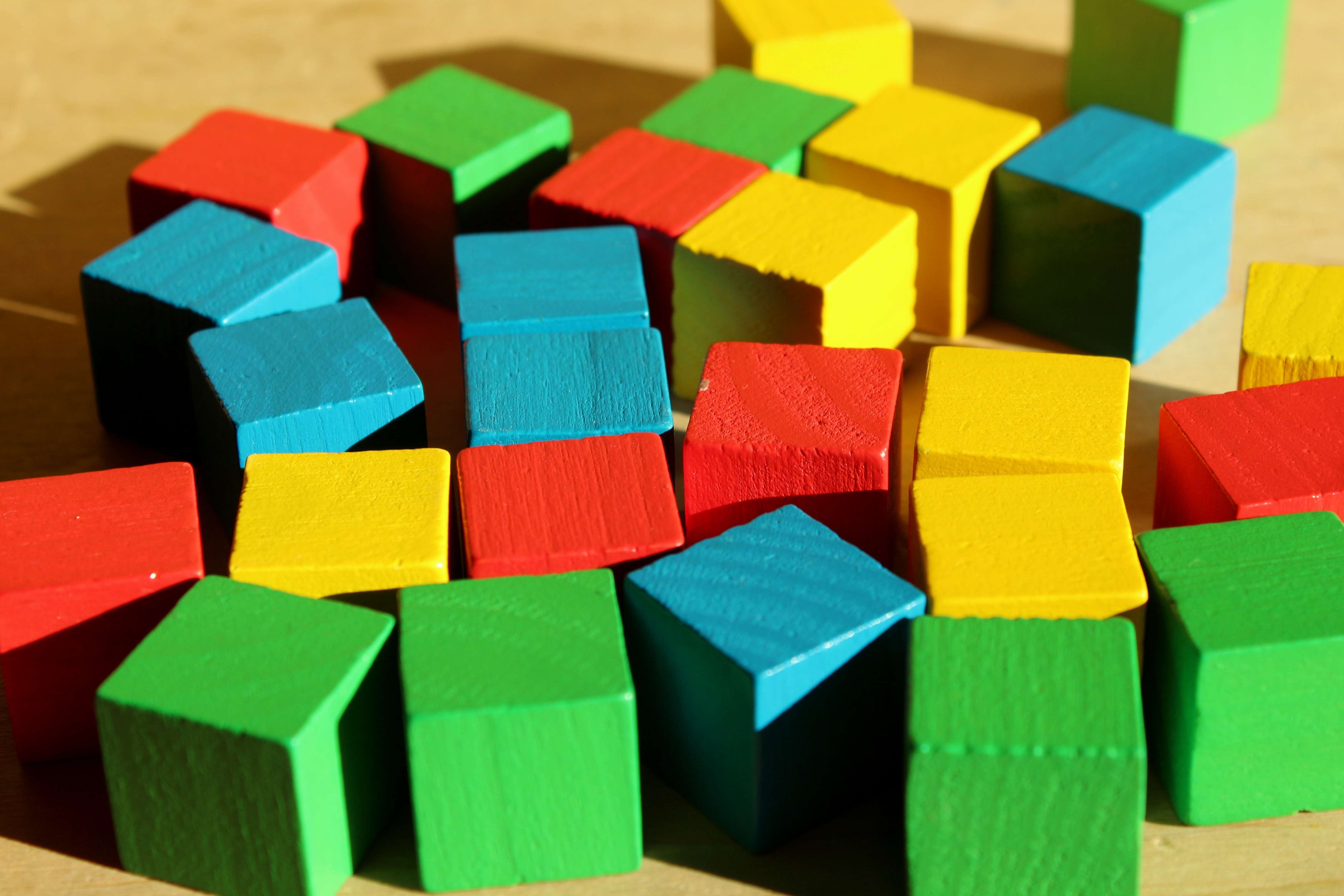 Multi-colored wooden cubes free image download