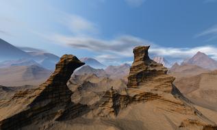 mountains rocks sky landscape arid