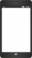 Black and white icon of smartphone with white image, clipart