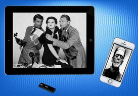 black and white movies on tablet and phone