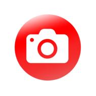 red-white camera icon on computer