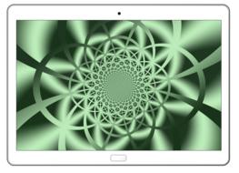 Green pattern with the waves of the different shades, on the white tablet, clipart