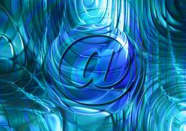 clip;art of blue email sign