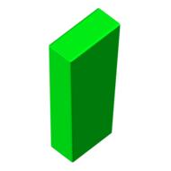 green geometric shape