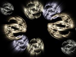 abstract round Fractals at black background