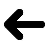 simple back arrow left at white background