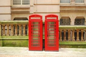 Red Telephone Boothes on street
