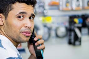 Portrait of Man talking by Phone