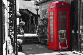 Red Telephone Booth on street