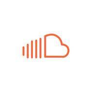 Orange "Soundcloud" logo, at white background, clipart