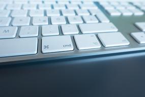 edge of Apple Computer Keyboard close up, detail