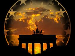 clipart of brandenburger tor berlin germany