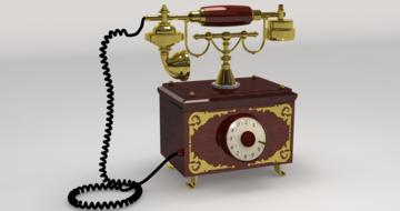 vintage telephone on white background