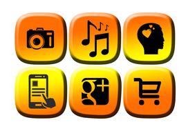 orange social media buttons