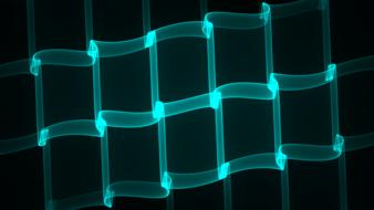 Neon, turquoise shapes in pattern, at black background, clipart