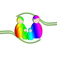 colorful family heart clipart