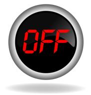 shutdown button on transparent background