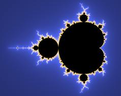 mandelbrot set on blue background