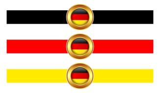 Flags of Germany, in metal frames, at white background, clipart