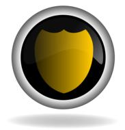 shield of protection on a black button