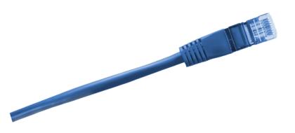 Close-up of the blue internet cable, at white background, clipart