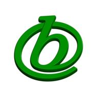 3d, green "b" letter, at white background, clipart