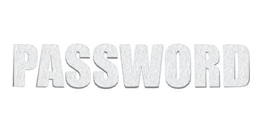 White paper "PASSWORD" sign, with the lines, at white background