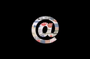 email as a logo on black background