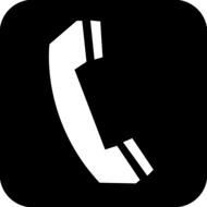 telephone receiver on black button