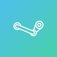 steam video game digital distribution service, white logo at green background