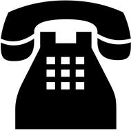 classic telephone silhouette icon