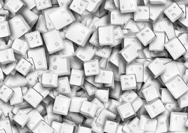 white computer keys close up