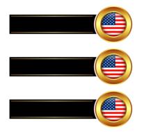 Banner with the flag of America for computer graphics