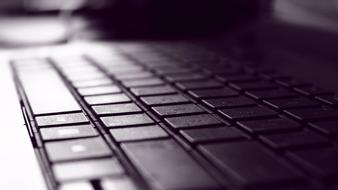 Keyboard Laptop Black close-up in blurred background