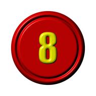 3D image button with number 8
