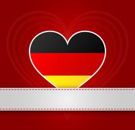 germany flag on red banner