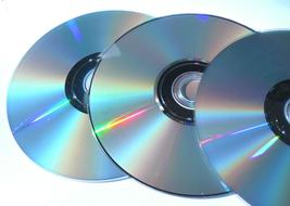 CD discs on white background