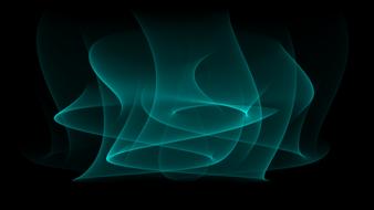 graphic design in the form of blue smoke on a black background