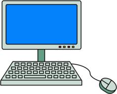 clipart of computer desktop keyboard monitor