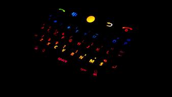 colorful gadget keyboard in the dark