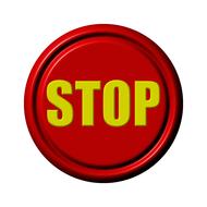 3d image of a button with the word stop