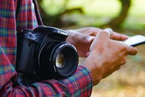 Man photographer at nature