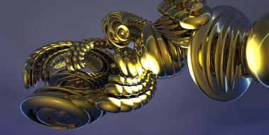 3d gold pattern on blue background